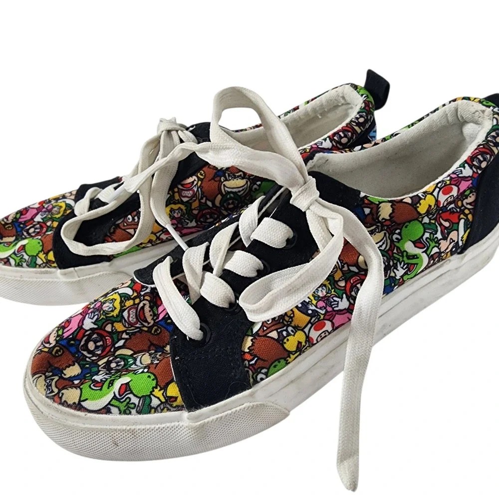 Ground Up Super Mario Bros‎ Canvas Sneakers Kids Size 4 Cartoon Character Shoes